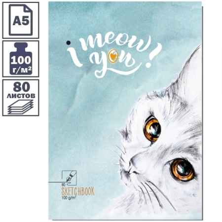 Бизнес-блокнот А5 BG "Твой кот", 80 листов