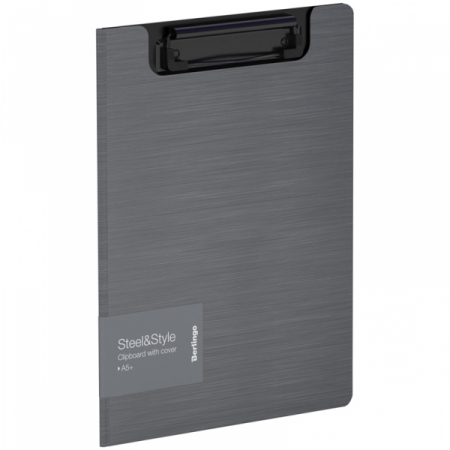 Папка-планшет с зажимом Berlingo "Steel Style" A5+, пластик, в ассортименте