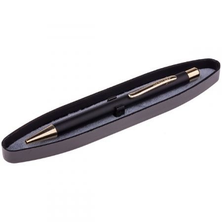 Ручка шариковая автоматическая "Golden Standard", корпус черный/золото, в пластиковом футляре