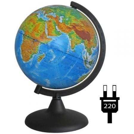 Глобус физико-политический "Глобусный мир" 21 см с подсветкой на круглой подставке