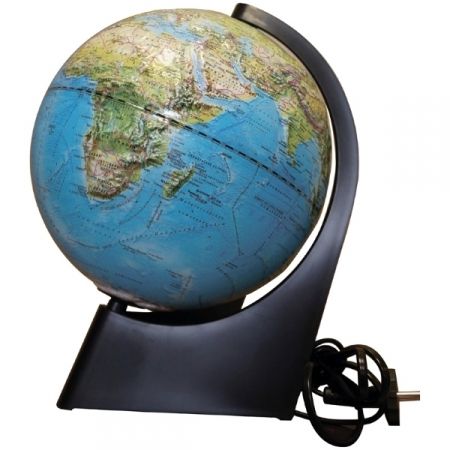 Глобус физико-политический рельефный "Глобусный мир" 21 см с подсветкой на треугольной подставке