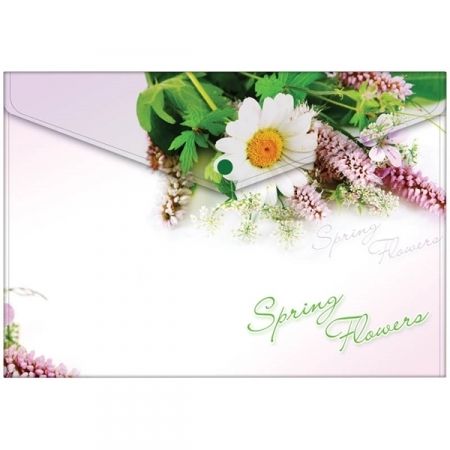 Папка-конверт на кнопке А4 Berlingo "Spring Flowers", 180 мкм