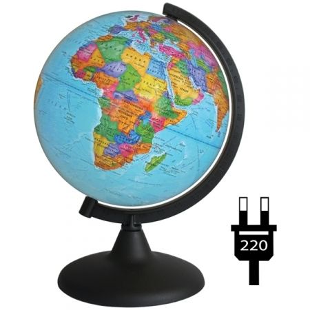 Глобус политический Глобусный мир, 25 см, с подсветкой на круглой подставке