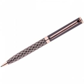 Ручка шариковая Delucci синяя 1 мм, корпус черный/золото