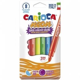 Фломастеры неоновые Carioca "Neon", 8 цветов, смываемые