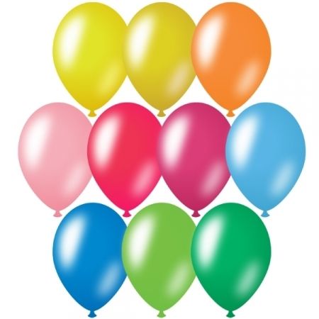 Воздушные шары ArtSpace М12/30см, металлик, 10 цветов ассорти, 50 шт