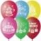 Воздушные шары Поиск "С Днем Рождения" M10/25 см, пастель+декор, 50 шт