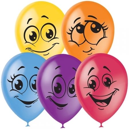 Воздушные шары Поиск "Улыбки" M12/30 см, пастель+декор, 50 шт