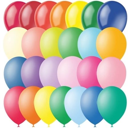 Воздушные шары Поиск М12/30см пастель+декор, 100 шт