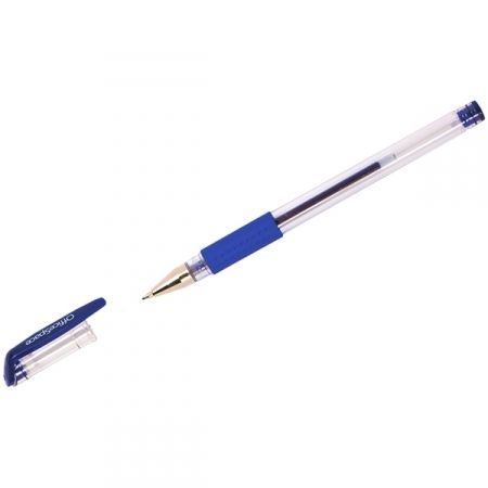 Ручка гелевая OfficeSpace синяя 0,5 мм, в прозрачном корпусе
