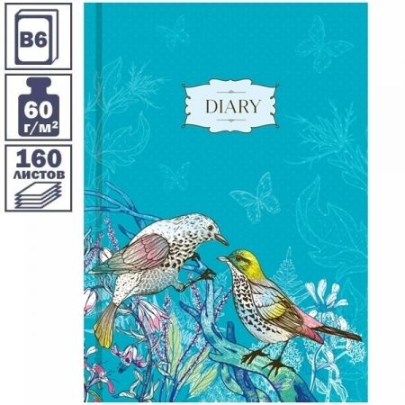 Ежедневник недатированный 7БЦ OfficeSpace "Цветы. Birds in flowers" формата B6, 160 листов