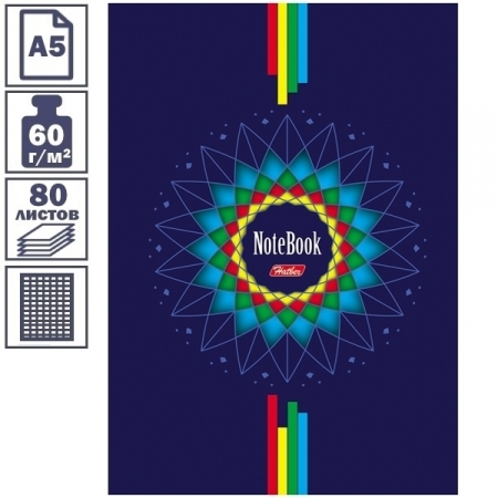 Бизнес-блокнот А5 Hatber "Four Colour" 4-цветный тонированный блок, 96 листов