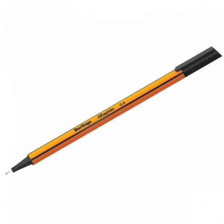 Ручка капиллярная Berlingo "Rapido" черная 0,4 мм трехгранная