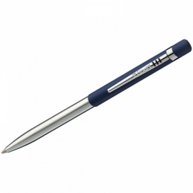 Ручка шариковая автоматическая Luxor "Gemini" синяя 1 мм, корпус синий/хром