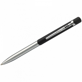 Ручка шариковая автоматическая Luxor "Gemini" синяя 1 мм, корпус черный/хром