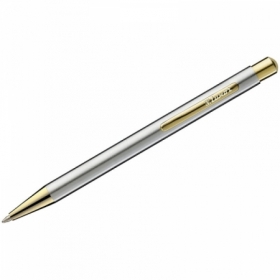 Ручка шариковая автоматическая Luxor "Nova" синяя 1 мм, корпус хром/золото