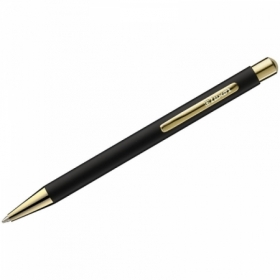 Ручка шариковая автоматическая Luxor "Nova" синяя 1 мм, корпус черный/золото