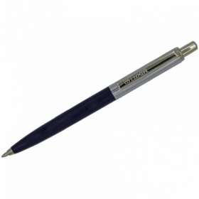 Ручка шариковая автоматическая Luxor "Star" синяя 1 мм, корпус синий/хром