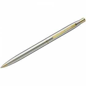 Ручка шариковая автоматическая Luxor "Sterling" синяя 1 мм, корпус хром/золото