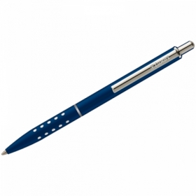 Ручка шариковая автоматическая Luxor "Window" синяя 1 мм, корпус синий/хром