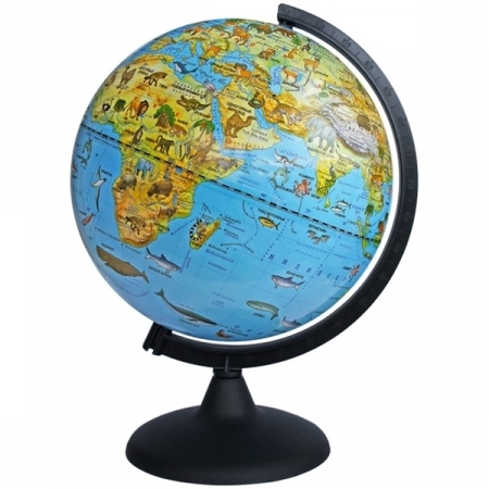 Глобус зоогеографический Глобусный мир, 25 см, на круглой подставке
