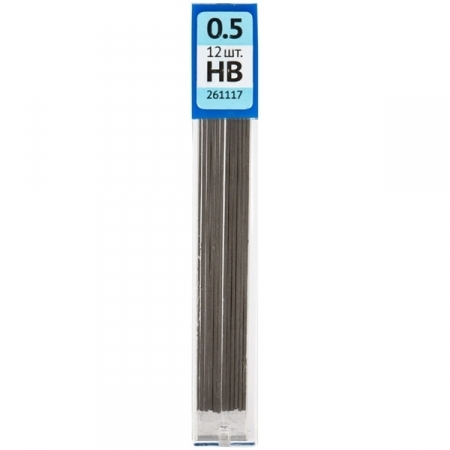 Грифели для механических карандашей OfficeSpace HB 0.5 мм, 12 шт