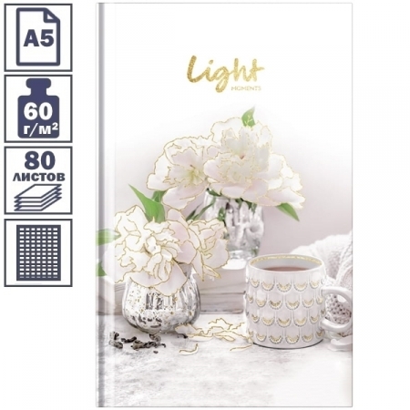 Бизнес-блокнот А5 OfficeSpace "Цветы. Light moments", 80 листов