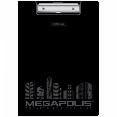 Папка-планшет с зажимом Erich Krause "Megapolis" А4 черная