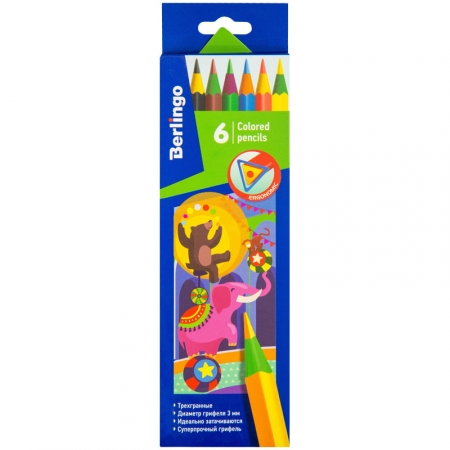 Набор цветных карандашей 6 цветов Berlingo "Цирк"