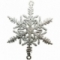 Елочное украшение пластиковое "Снежинка ажурная" 10 см, глиттер, серебро