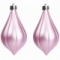 Набор пластиковых елочных украшений "Капельки" 2 шт, 8,9 см, розовый