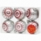 Набор пластиковых шаров "Серебряный с красными точками" 6 шт, 60 мм