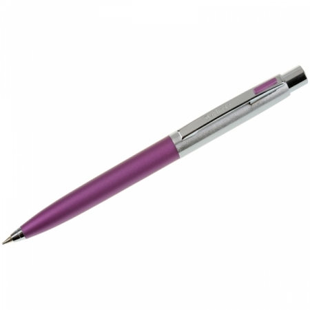 Ручка шариковая автоматическая Berlingo "Silver Arrow" синяя 0.7 мм, хром/фиолетовый