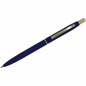 Ручка шариковая автоматическая Luxor "Sterling" синяя 1 мм, корпус синий/золото