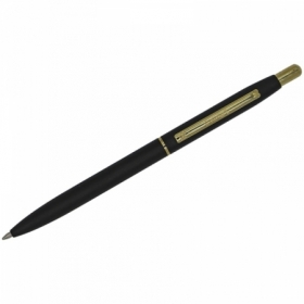 Ручка шариковая автоматическая Luxor "Sterling" синяя 1 мм, корпус черный/золото
