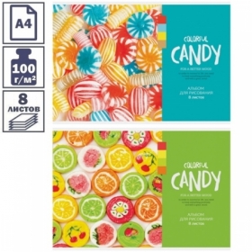Альбом для рисования А4 ArtSpace "Стиль. Colorful candy" на скрепке, 8 листов