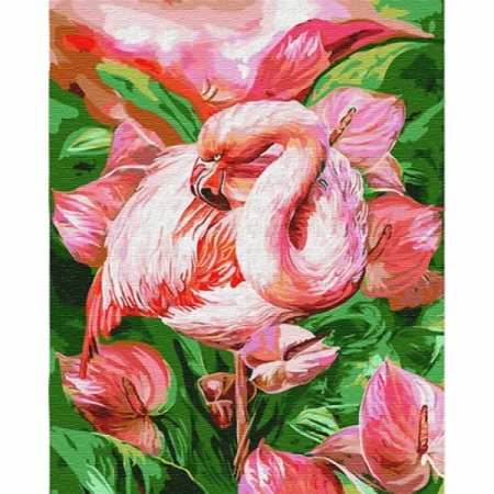 картина по номерам Розовый фламинго