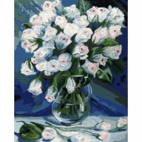 Картина по номерам Букет белых роз